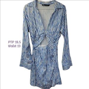 #167 Zara - Blue Striped Dress
